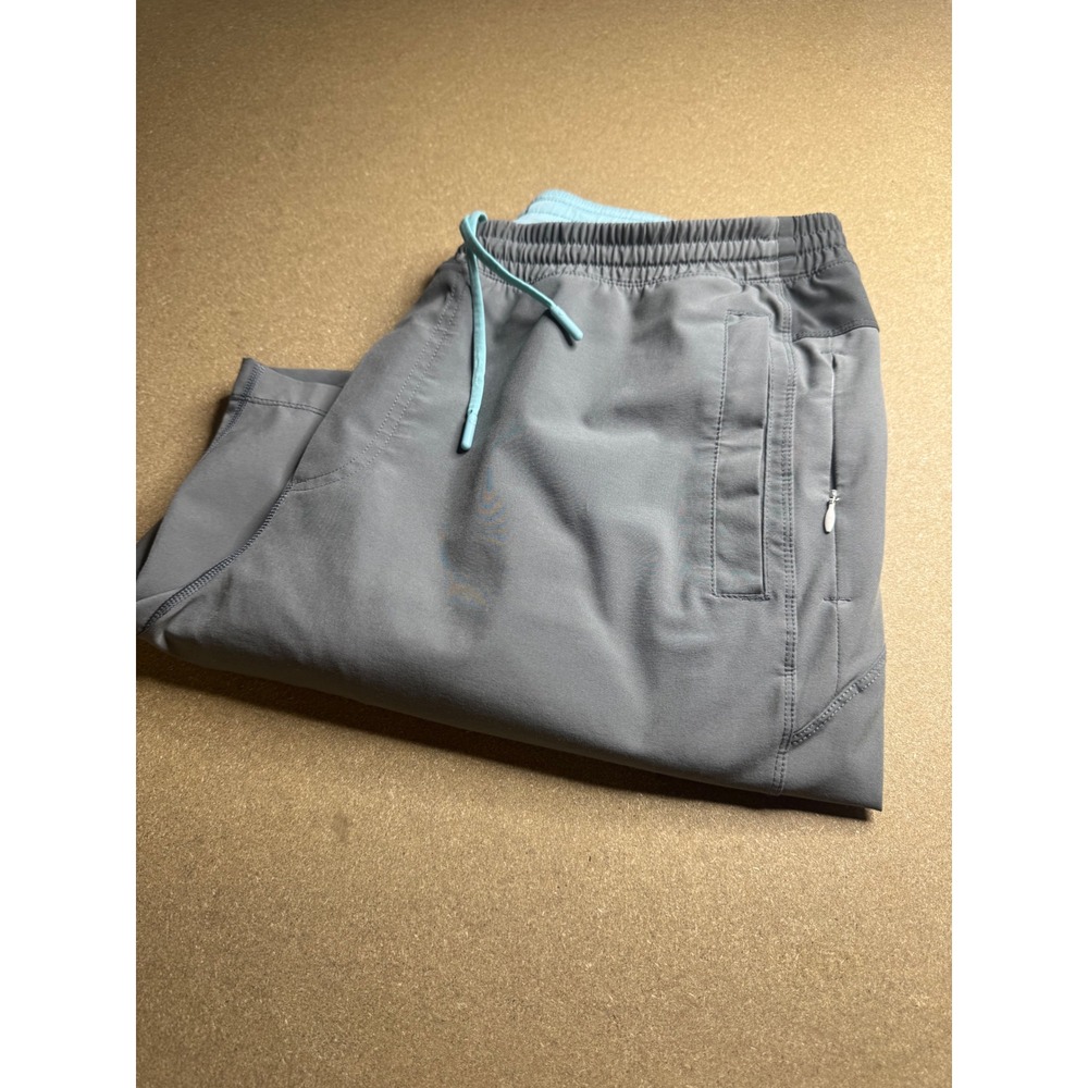 Birddogs Mens Gym Shorts Gray Blue Liner Elastic Waist Pockets XXL 2470